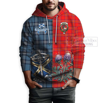 Tartan Vibes Clothing Burnett Tartan Hoodie Happy St. Andrew's Day Half Tartan Style