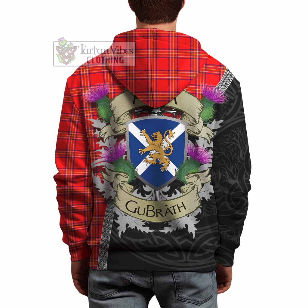 Tartan Vibes Clothing Burnett Tartan Family Crest Hoodie Lion Rampant Royal Thistle Shield Celtic Inspired