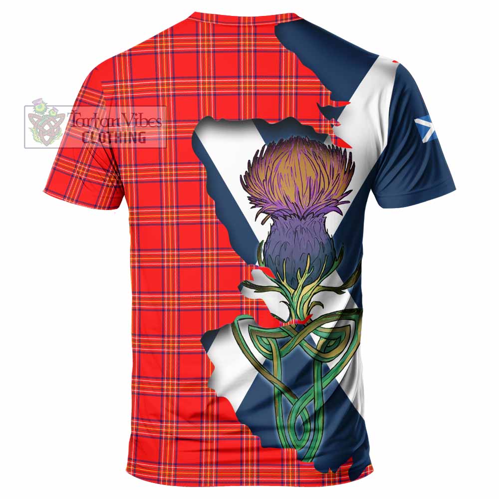 Tartan Vibes Clothing Burnett Tartan Family Crest T-Shirt Scottish Thistle Celtic Inspired