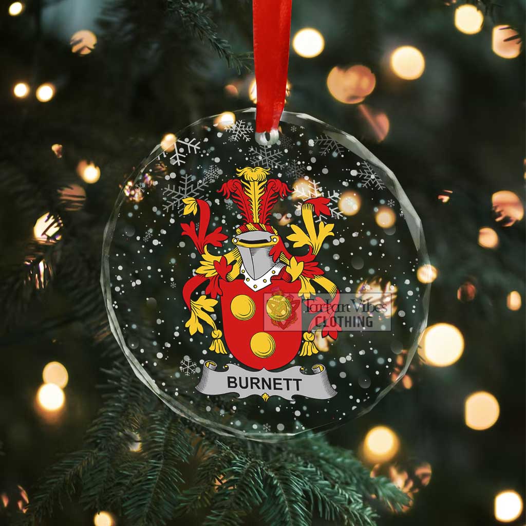 Burnett Irish Clan Christmas Glass Ornament with Coat of Arms - 2D-tartanvibesclothing