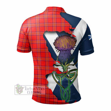 Burnett Tartan Family Crest Polo Shirt Scottish Thistle Celtic Inspired