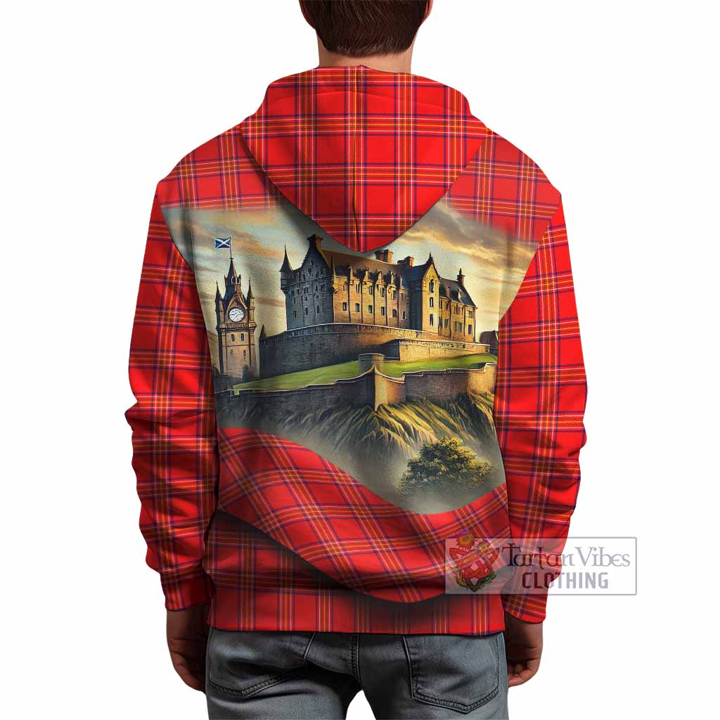 Tartan Vibes Clothing Burnett Tartan Family Crest Hoodie with Scottish Ancient Castle Style