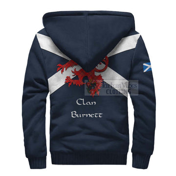 Burnett Tartan Lion Rampant Sherpa Hoodie Proudly Display Your Heritage with Alba Gu Brath and Clan Name