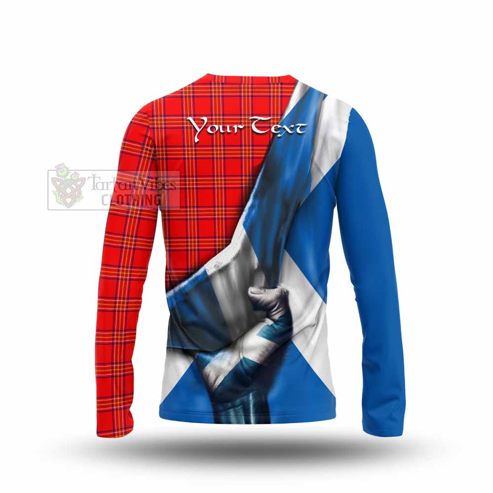 Tartan Vibes Clothing Burnett Tartan Long Sleeve T-Shirt with Family Crest Scotland Patriotic Style
