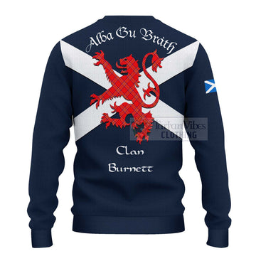 Tartan Vibes Clothing Burnett Tartan Lion Rampant Knitted Sweater – Proudly Display Your Heritage with Alba Gu Brath and Clan Name