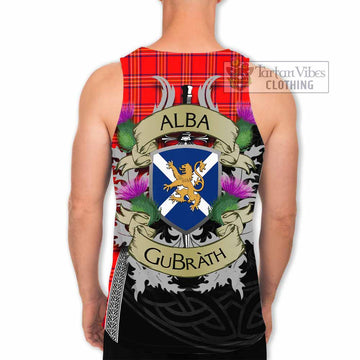 Burnett Tartan Family Crest Men's Tank Top Lion Rampant Royal Thistle Shield Celtic Inspired