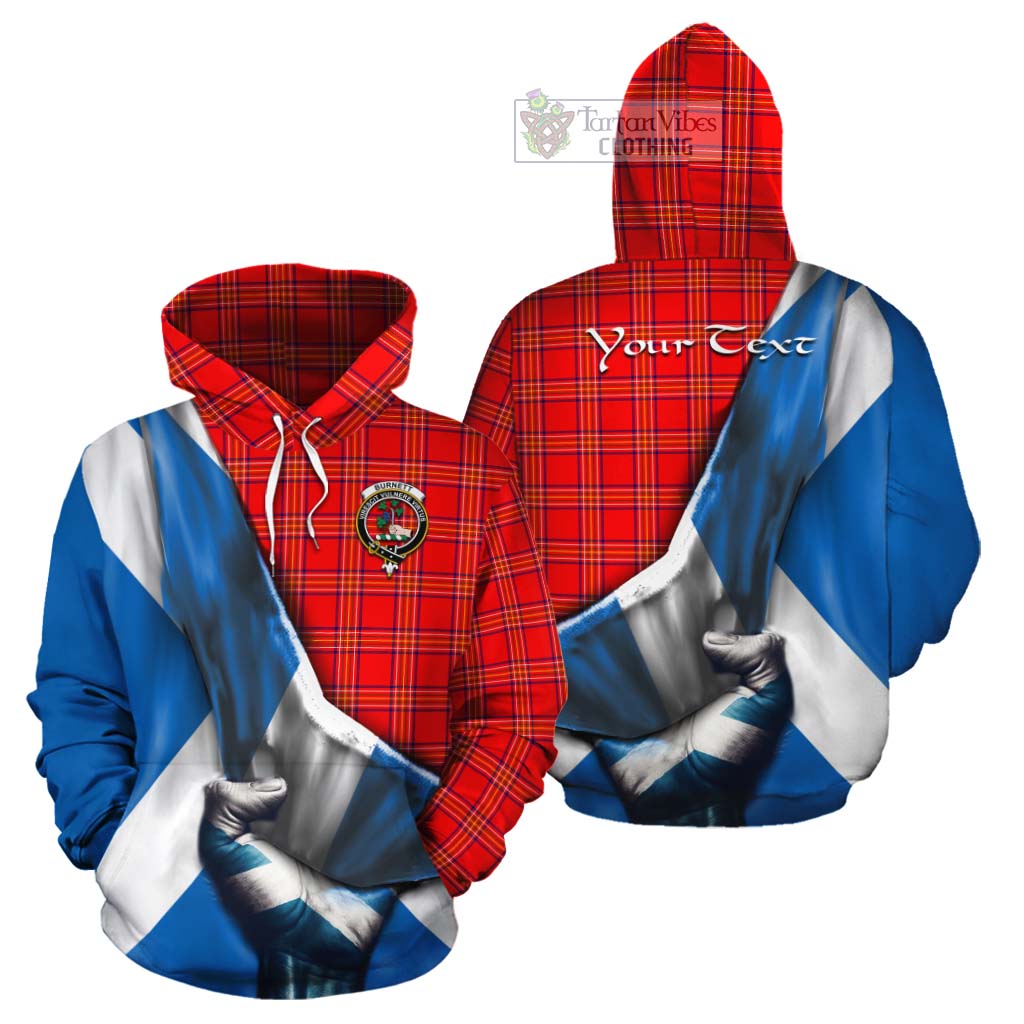 Tartan Vibes Clothing Burnett Tartan Cotton Hoodie with Family Crest Scotland Patriotic Style