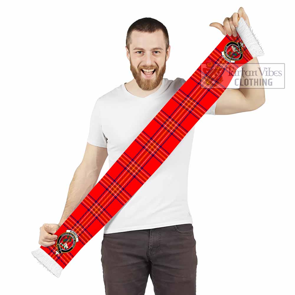 Tartan Vibes Clothing Burnett Tartan Ruffneck Scarf with Family Crest