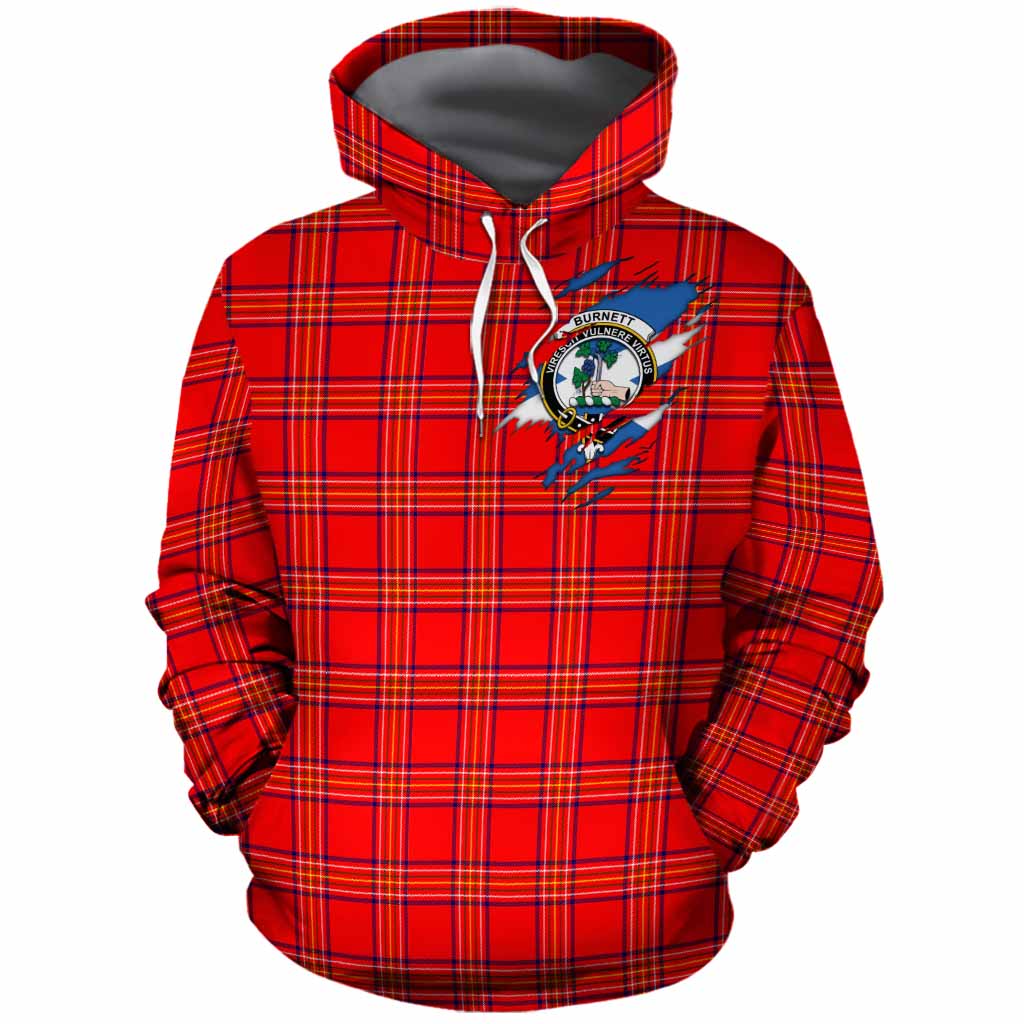 Burnett Clan Crest In Me Tartan Cotton Hoodie Scotland Flag Style