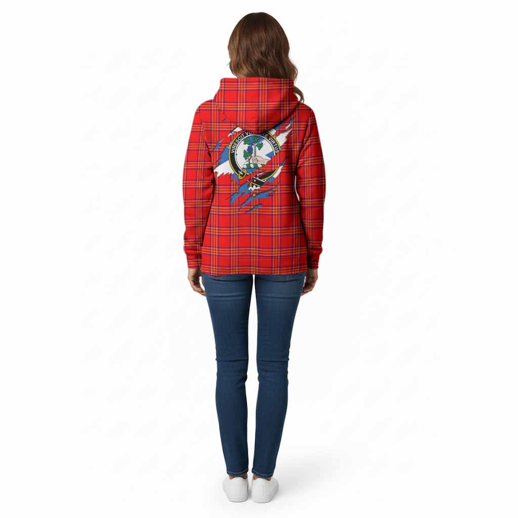 Burnett Clan Crest In Me Tartan Cotton Hoodie Scotland Flag Style