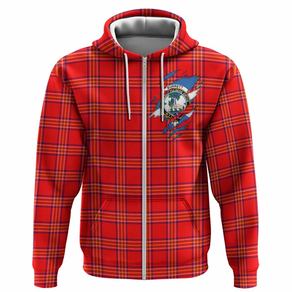 Burnett Clan Crest In Me Tartan Hoodie Scotland Flag Style