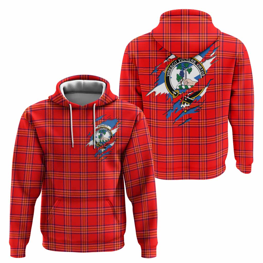 Burnett Clan Crest In Me Tartan Hoodie Scotland Flag Style