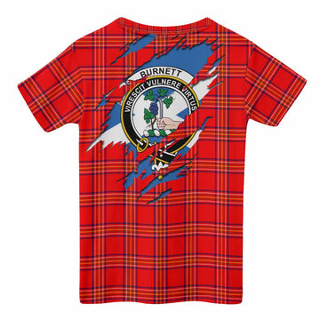 Burnett Clan Crest In Me Tartan Kid T-shirt Scotland Flag Style