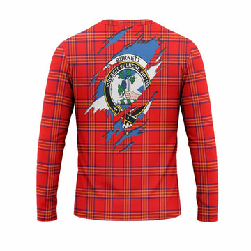 Burnett Clan Crest In Me Tartan Long Sleeve T-Shirt Scotland Flag Style