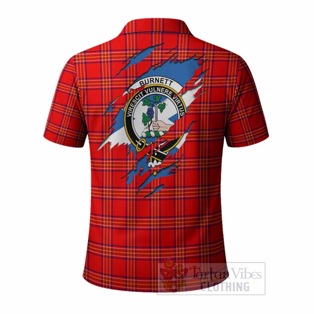 Burnett Clan Crest In Me Tartan Polo Shirt Scotland Flag Style