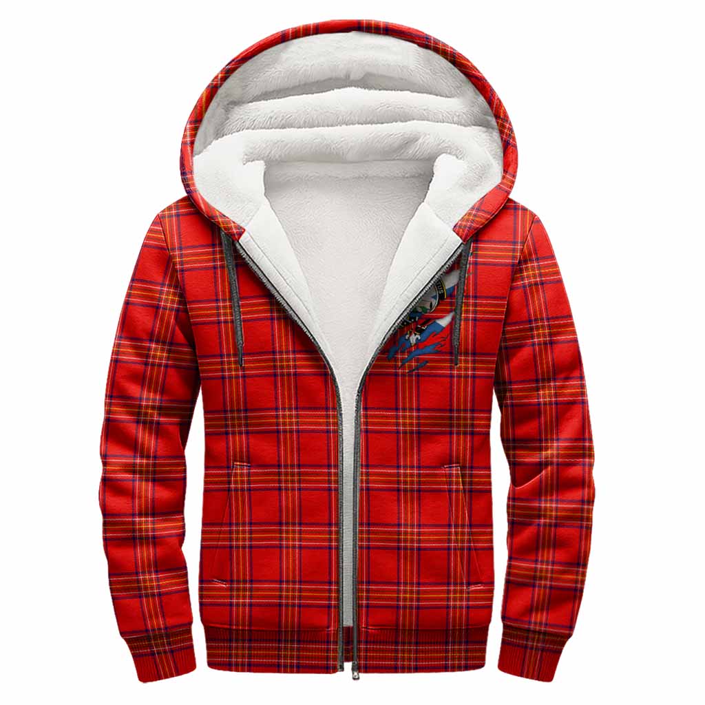 Burnett Clan Crest In Me Tartan Sherpa Hoodie Scotland Flag Style