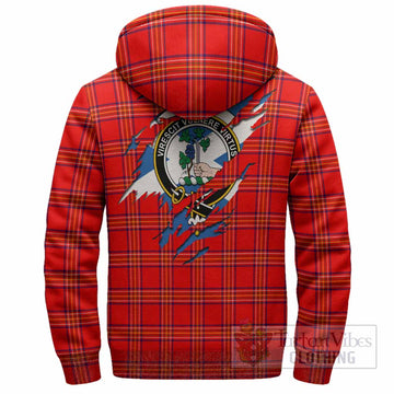 Burnett Clan Crest In Me Tartan Sherpa Hoodie Scotland Flag Style
