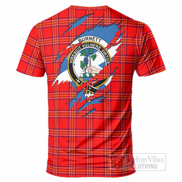 Burnett Clan Crest In Me Tartan T-Shirt Scotland Flag Style