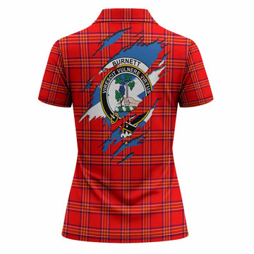 Burnett Clan Crest In Me Tartan Women Polo Shirt Scotland Flag Style
