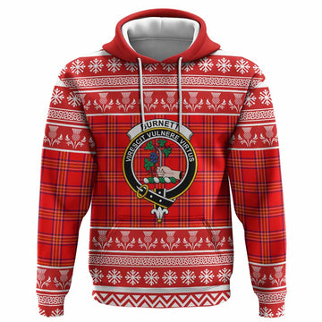 Burnett Clan Tartan Christmas Hoodie with Family Crest