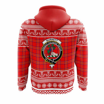 Burnett Clan Tartan Christmas Hoodie with Family Crest