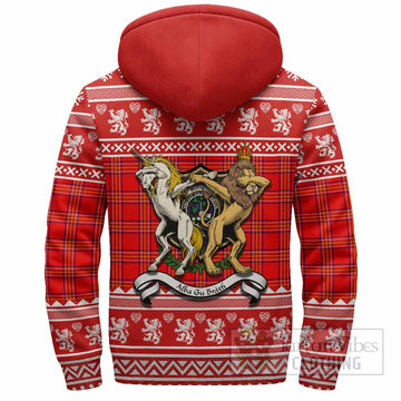 Burnett Clan Tartan Crest Christmas Fleece Hoodie Coat of Arms Funny Style