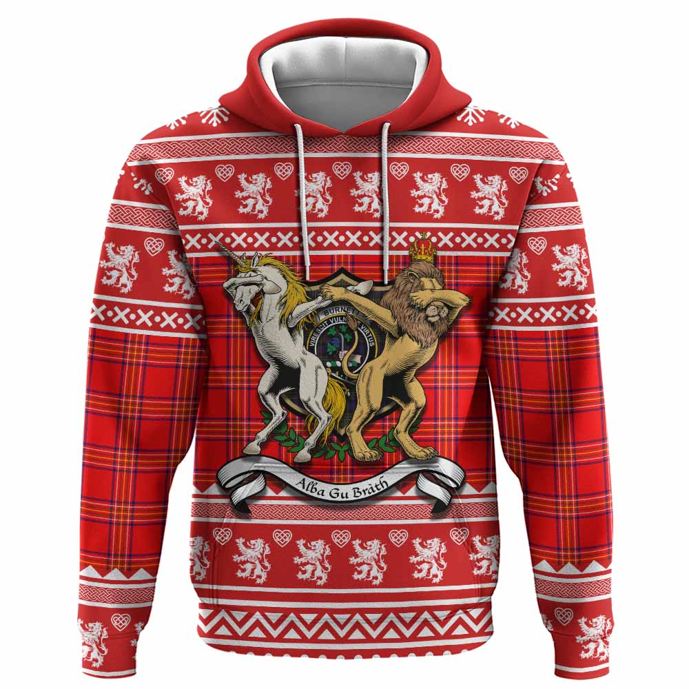 Burnett Clan Tartan Crest Christmas Hoodie Coat of Arms Funny Style - Tartan Vibes Clothing
