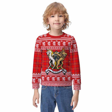 Burnett Clan Tartan Crest Christmas Kid Ugly Sweatshirt Coat of Arms Funny Style