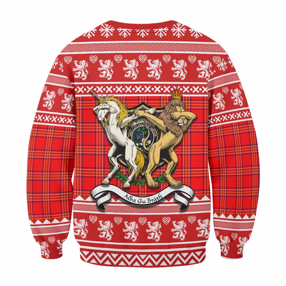 Burnett Clan Tartan Crest Christmas Sweatshirt Coat of Arms Funny Style - Tartan Vibes Clothing
