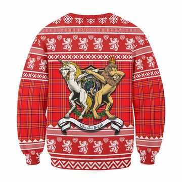 Burnett Clan Tartan Crest Christmas Sweatshirt Coat of Arms Funny Style