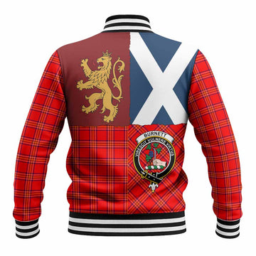 Burnett Crest Tartan Baseball Jacket with Lion Rampant Saltire Style