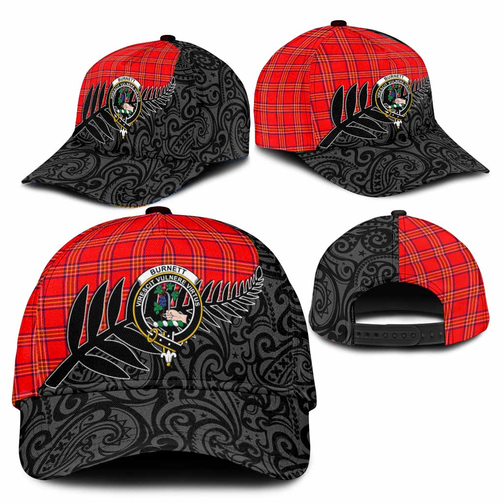 Burnett Crest Tartan Classic Cap with New Zealand Silver Fern Half Style