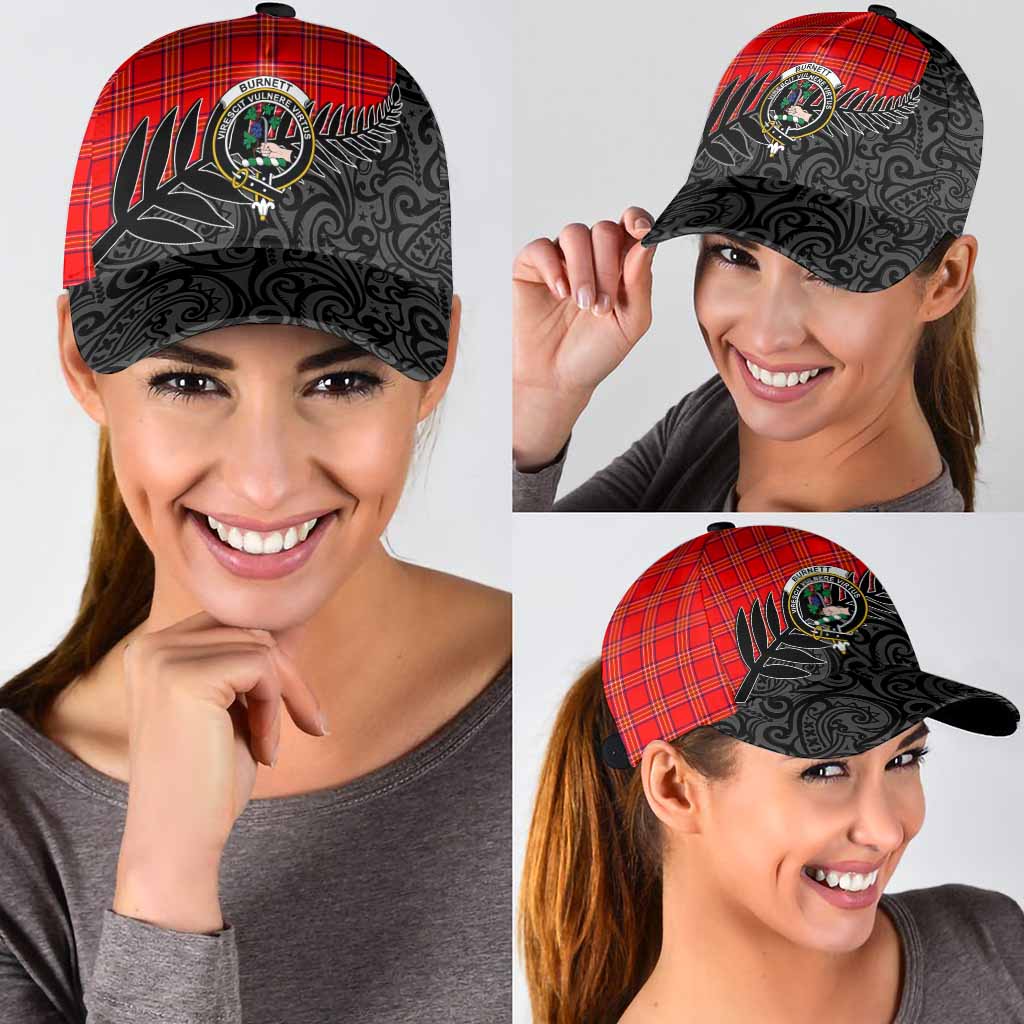 Burnett Crest Tartan Classic Cap with New Zealand Silver Fern Half Style