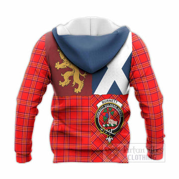 Burnett Crest Tartan Knitted Hoodie with Lion Rampant Saltire Style