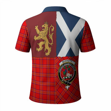 Burnett Crest Tartan Polo Shirt with Lion Rampant Saltire Style