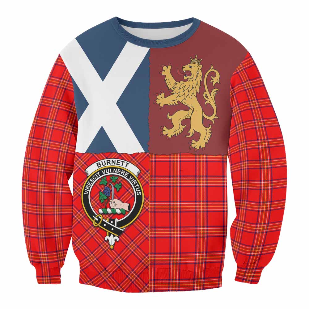 Burnett Crest Tartan Sweatshirt with Lion Rampant Saltire Style
