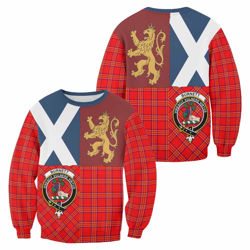 Burnett Crest Tartan Sweatshirt with Lion Rampant Saltire Style