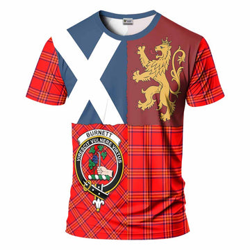 Burnett Crest Tartan T-Shirt with Lion Rampant Saltire Style