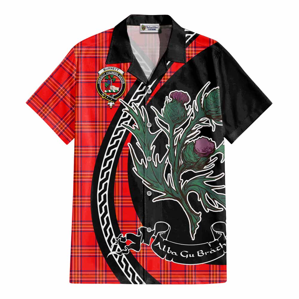 Burnett Family Crest Tartan Cotton Hawaiian Shirt Alba Thistle Inspired - Tartan Vibes Clothing