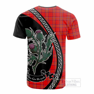 Burnett Family Crest Tartan Cotton T-shirt Alba Thistle Inspired