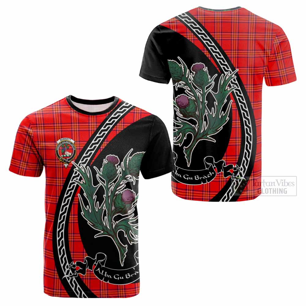 Burnett Family Crest Tartan Cotton T-shirt Alba Thistle Inspired - Tartan Vibes Clothing