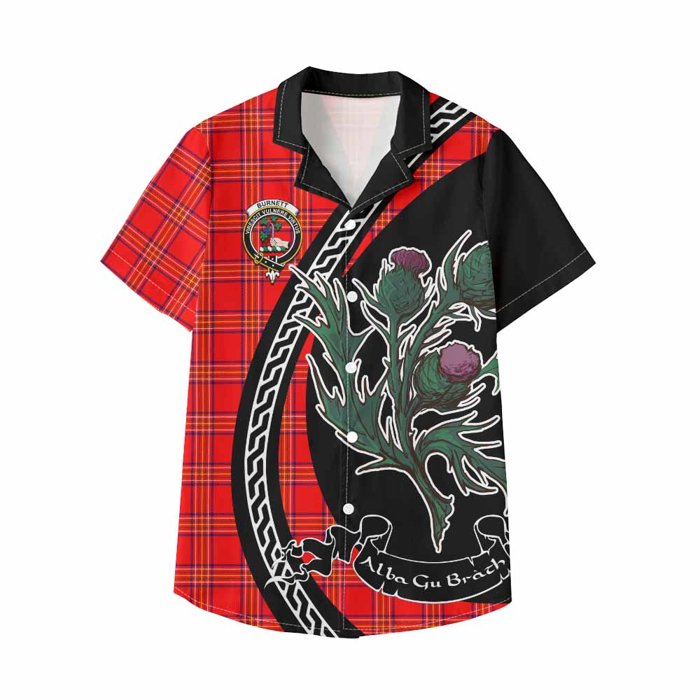 Burnett Family Crest Tartan Kid Hawaiian Shirt Alba Thistle Inspired - Tartan Vibes Clothing