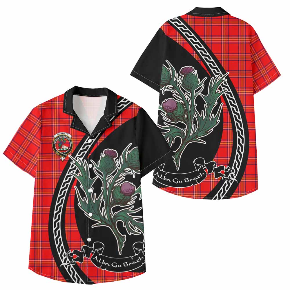 Burnett Family Crest Tartan Kid Hawaiian Shirt Alba Thistle Inspired - Tartan Vibes Clothing