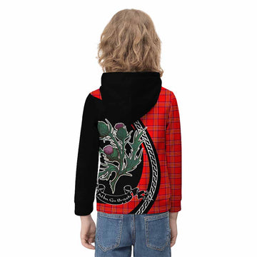 Burnett Family Crest Tartan Kid Hoodie Alba Thistle Inspired