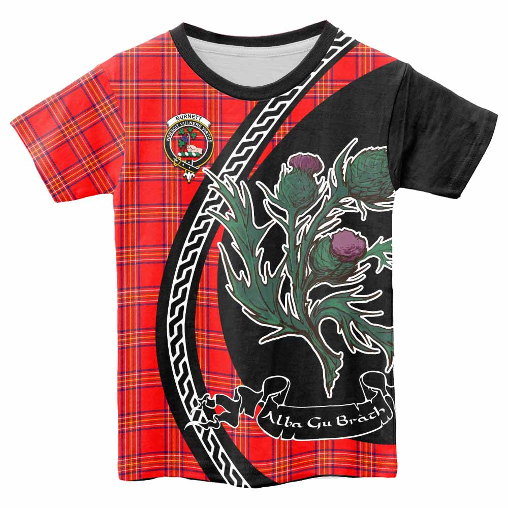 Burnett Family Crest Tartan Kid T-shirt Alba Thistle Inspired - Tartan Vibes Clothing