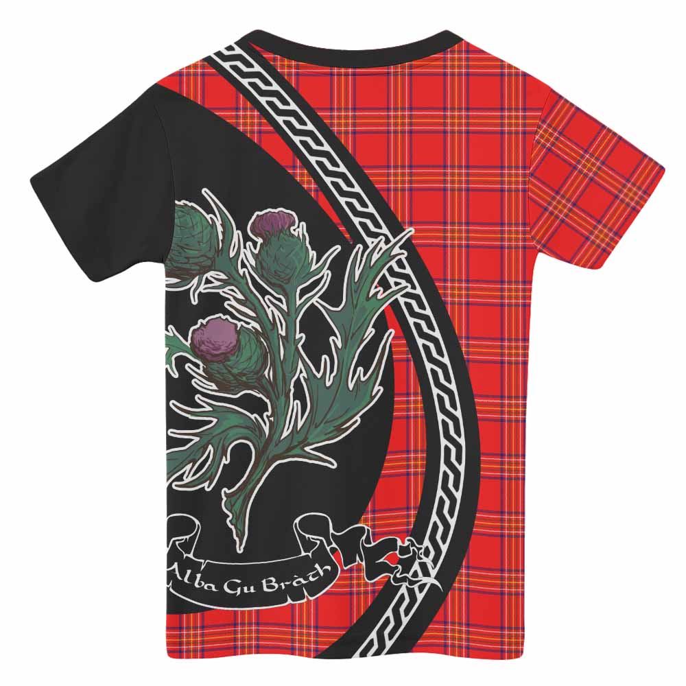 Burnett Family Crest Tartan Kid T-shirt Alba Thistle Inspired - Tartan Vibes Clothing