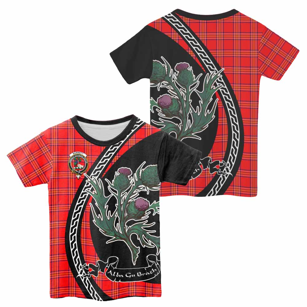 Burnett Family Crest Tartan Kid T-shirt Alba Thistle Inspired - Tartan Vibes Clothing