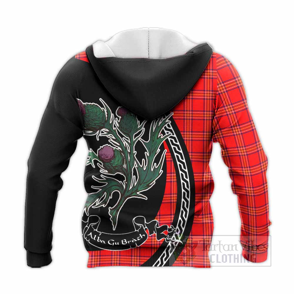Burnett Family Crest Tartan Knitted Hoodie Alba Thistle Inspired - Tartan Vibes Clothing