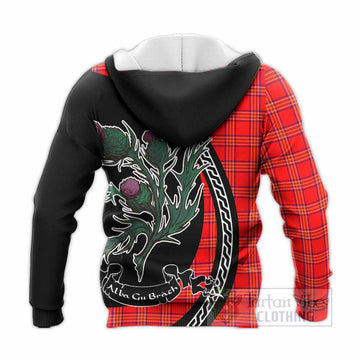 Burnett Family Crest Tartan Knitted Hoodie Alba Thistle Inspired