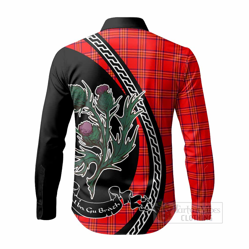 Burnett Family Crest Tartan Long Sleeve Button Shirts Alba Thistle Inspired - Tartan Vibes Clothing